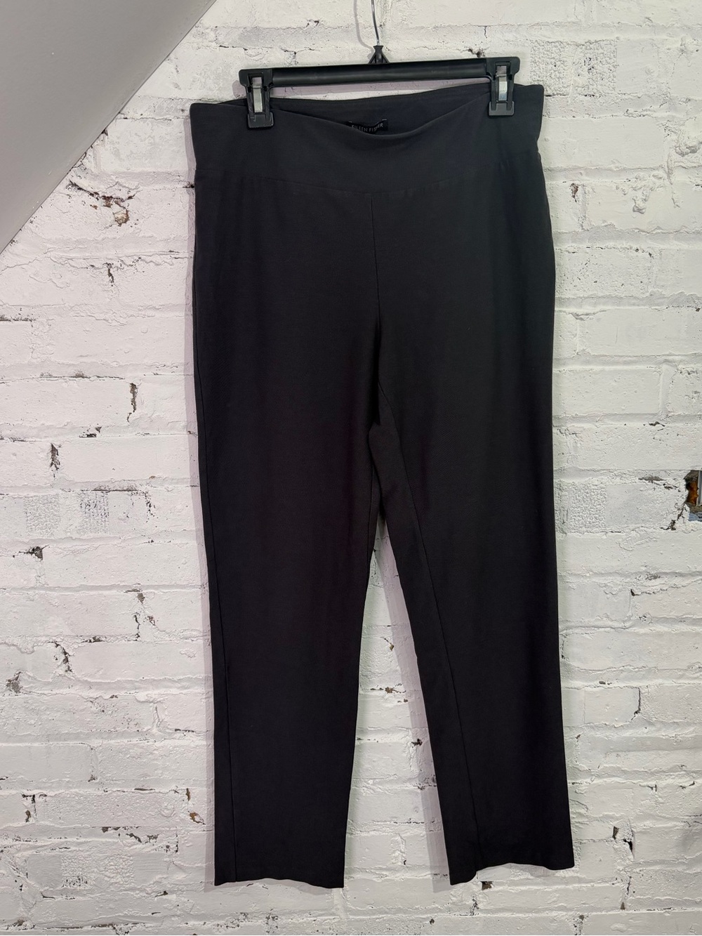 Eileen Fisher Washable Stretch Crepe Slim Pants Comfy Dark Charcoal Gray Medium - Picture 4 of 9